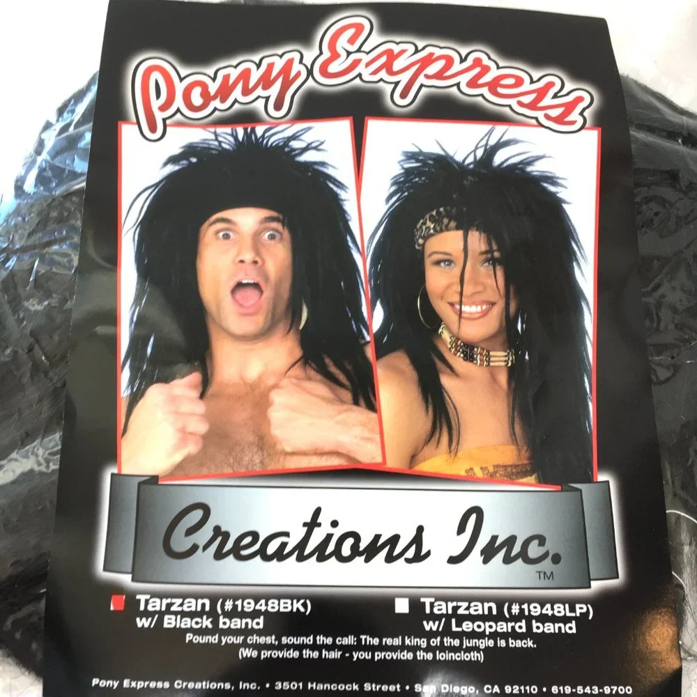 ROCKER Tarzan Wild Man Woman Wig NWT NOS